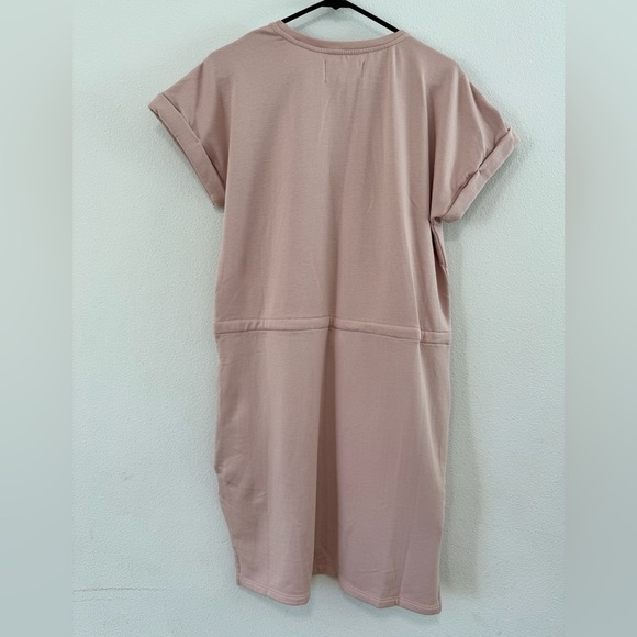 NWT Hass California Sustainable Fleece Rosewater Pink T-Shirt Dress Size M - Picture 10 of 16